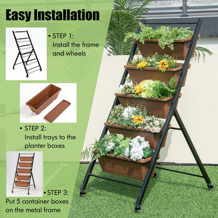 Dreamade Vertical Planter Raised Bed on Wheels