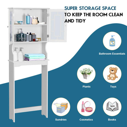 Dreamade Over-The-Toilet Storage Spacesaver, Bathroom Organizer with Cabinet and Shelf
