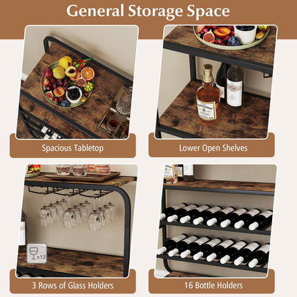 Dreamade Industrial Wine Rack Freestanding Floor