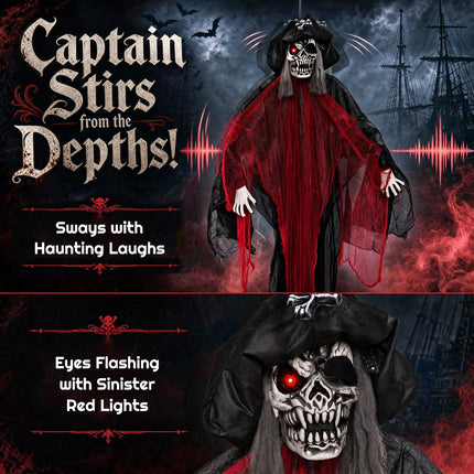 DREAMADE 9.4 ft Halloween Hanging Pirate Sound Activated Prop
