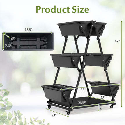 Dreamade 6-Tier Rolling Raised Garden Bed