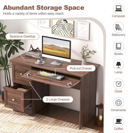 Dreamade Computer Desk with 2 Drawers
