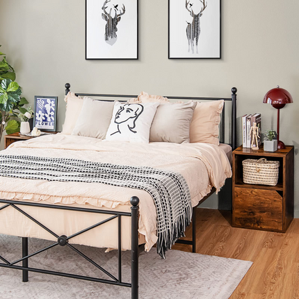 Dreamade Set of 2 Nightstands, End Table Bedside Table w/Storage Cabinet and Open Shelf