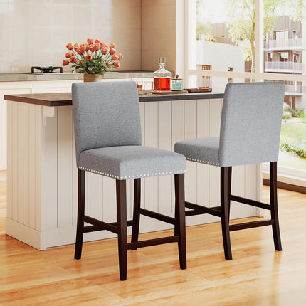 Dreamade Modern Bar Stools Set of 2/4 26" Upholstered Counter Height Bar Stools w/Tilt Backrest