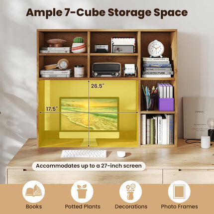 Dreamade Wooden Desktop Storage Organizer for Dorm College Office