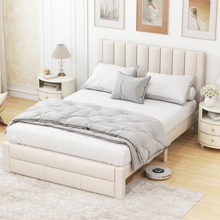 Dreamade Queen Size Bed Frame with Storage Drawer