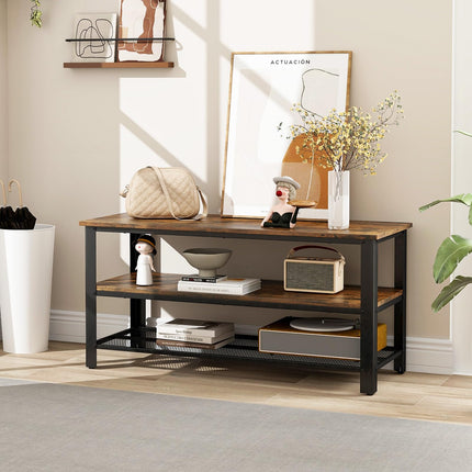 Dreamade TV Stand for Bedroom and Living Room - 3-Tier Industrial Entertainment Center with Open Storage Shelves