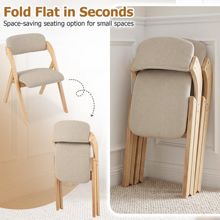 Dreamade Folding Dining Chairs Set of 2/4 | Pre-Assembled Padded Kitchen Chairs