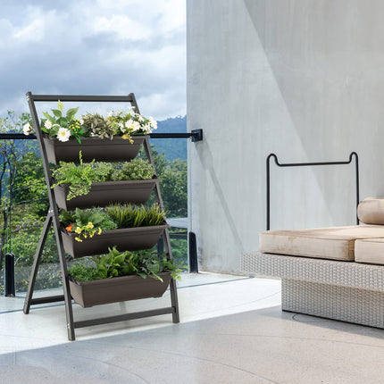 Dreamade 2 Pcs 4.1FT Vertical Raised Garden Bed, 4-Tier Elevated Planter Box