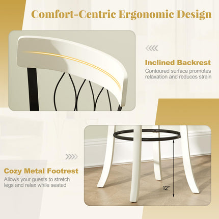Dreamade Swivel Bar Height Bar Chairs with Footrest