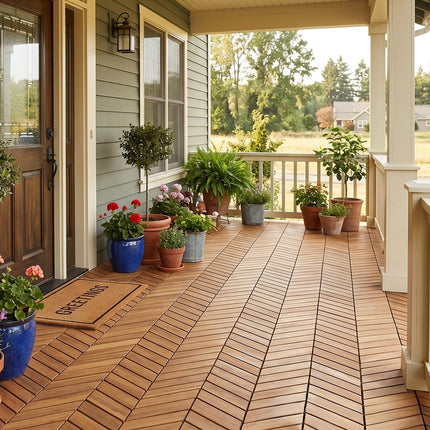Dreamade 30 PCS Interlocking Patio Flooring Tiles with Drainage Base