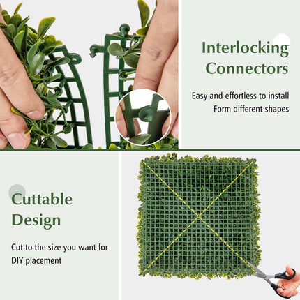 Dreamade 20" x 20" Artificial Boxwood Panels 12PCS, 33.3 Sq.ft Garden Privacy Fence Screen (Boxwood)