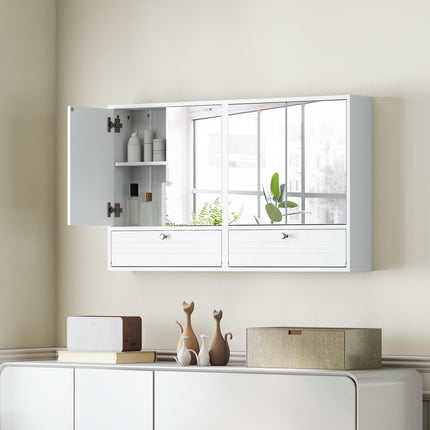 Dreamade Bathroom Wall Mount Cabinet with Mirrored Doors
