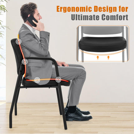 Dreamade Waiting Room Chair Set - Upholstered Reception Chairs with Mixed PU Leather