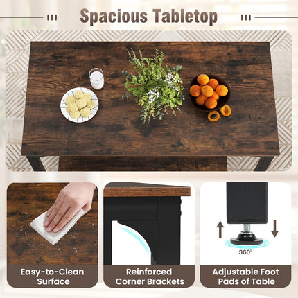 Dreamade Dining Table Set for 4 Industrial Kitchen Table 2 Chairs Stool & Bench
