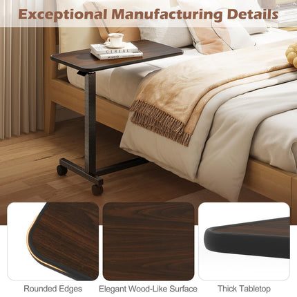 Dreamade Overbed Table with Lockable Rolling Wheels
