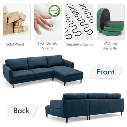 Dreamade Sectional Sofa Couch Set, 3-Seat Sofa