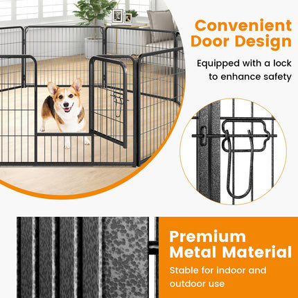 Dreamade Dog Playpen Outdoor 24" H - 8/16 Panels Metal Pet Fence for Puppies Small Dogs, Portable Dog Fence for Yard Garden RV Camping