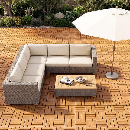 Dreamade 12" x 12" Interlocking Acacia Wood Deck Tiles