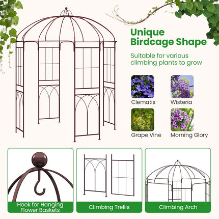 Dreamade Birdcage Shape Garden Arbor, 8.4ft High x 7ft Wide