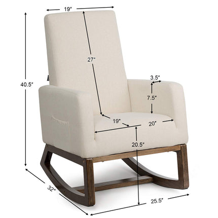 Dreamade Rocking Chair Upholstered Living Room Chair