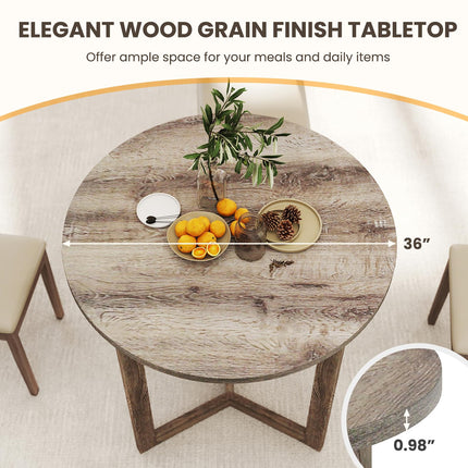 Dreamade 36" Round Dining Table for 4