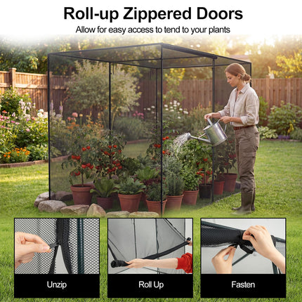 Dreamade Garden Crop Cage | 10 x 6.5 x 6.5 ft Plant Netting Cover w/Zipper Doors