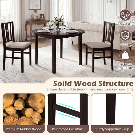 Dreamade Wood Dining Chairs w/Fabric Padded Seat & Slatted Curved Back (2/4)