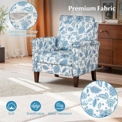 Dreamade Upholstered Accent Chair with Floral Pattern