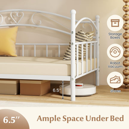 Dreamade Modern Sofa Day Bed with Stylish Headboard & 12 Metal Slats Support