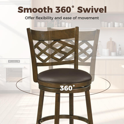 Dreamade Swivel Bar Stools Set of 2/4 26"/31" Bar Height Chairs