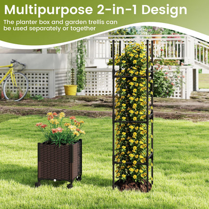 Dreamade Raised Garden Bed Planter Box with Trellis