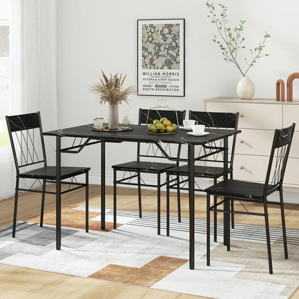 Dreamade Dining Table Set for 4, 5-Piece Breakfast Nook with Kitchen Table, 4 Dining Chairs