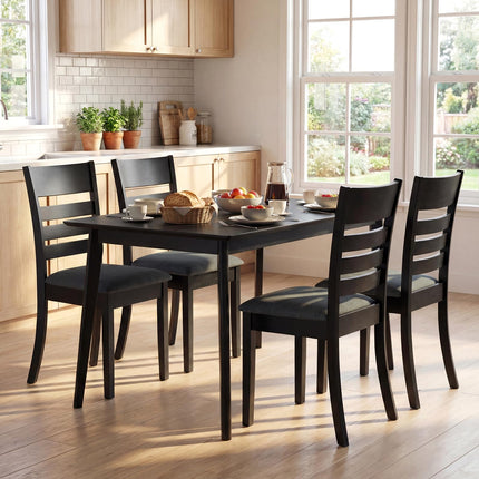 Dreamade Wooden Upholstered Kitchen Chair w/Rubber Wood Frame (2/4)
