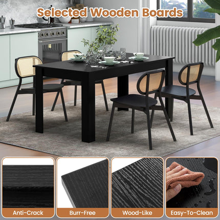 Dreamade 63 Inch Rectangular Modern Dining Kitchen Table for 6 People