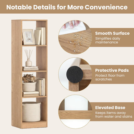 Dreamade 56" Tall 4 Cube Bookcase for Small Place