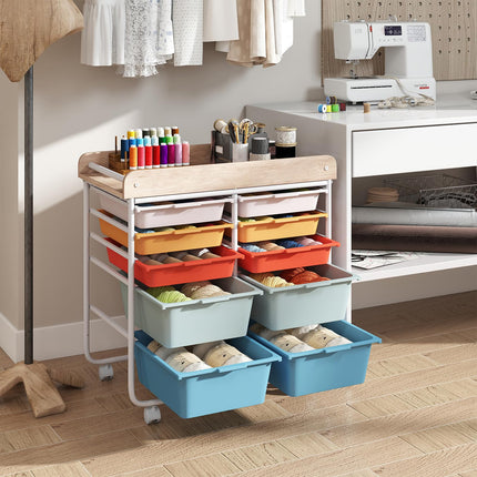 Dreamade Rolling Storage Cart with 10 Drawers, Utility Cart