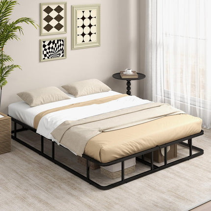 Dreamade 10 Inch Bed Frame Queen Size, Metal Platform Queen Bed Frame, Heavy Duty Steel Slat Support