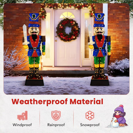 Dreamade 6 FT Lighted Nutcracker with Sword, Life-Size Soldier Christmas Decoration with 110 LED Lights