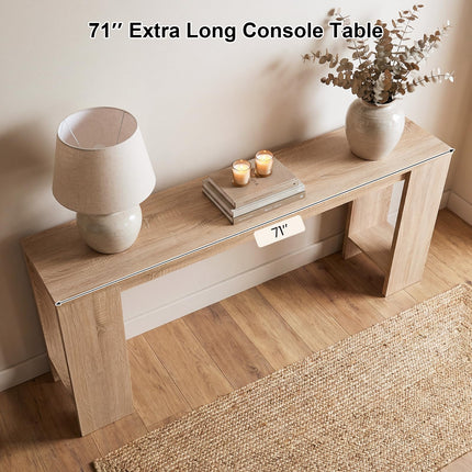 Dreamade 71" Farmhouse Console Table | Narrow Long Entryway Table Behind Couch