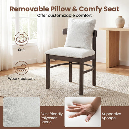 Dreamade Wood Dining Chairs Set of 2/4 w/Removable Pillow