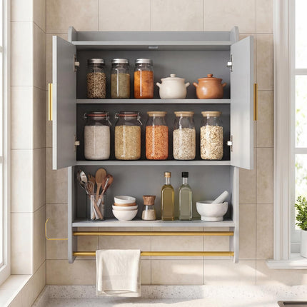 Dreamade Bathroom Wall Mounted Medicine Cabinet w/Towel Bars & Toilet Paper Holder