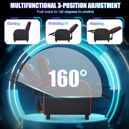Gaming Recliner Chair, Racing Style Single Recliner Sofa - Dreamade