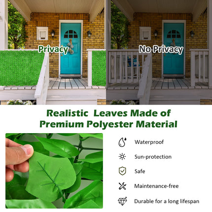 Dreamade 118" x 39.4" Artificial Hedges Fence Faux Ivy Vine Greenery Wall