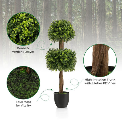 Dreamade 40" Artificial Boxwood Topiary Ball Tree