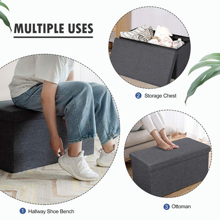Dreamade Folding Storage Ottoman 30 Inches W/ Lift Top