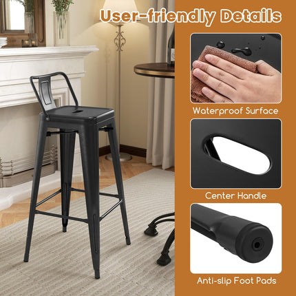 Dreamade Metal Bar Stools Set of 4 for Kitchen Island