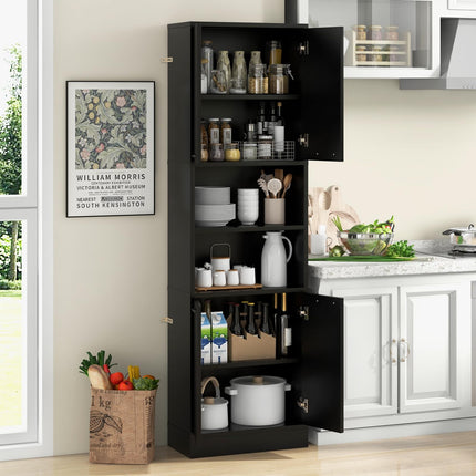 Dreamade Kitchen Pantry Cabinet, 75” Tall Freestanding Cupboard with Doors & Shelves