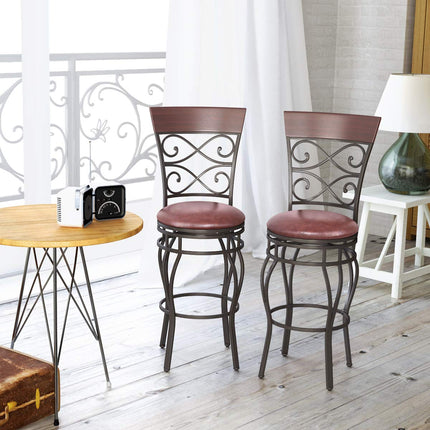 Dreamade Bar Stools Set of 2, 360 Degree Swivel, 30" Counter Height Bar Stools