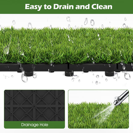 Dreamade 12” x 12” Pack of 30 Fake Grass Turf Tiles Set